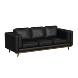 Venus Sofa in Pebble Black with Cherry Finished Wooden Front