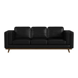 Venus Sofa in Pebble Black with Cherry Finished Wooden Front