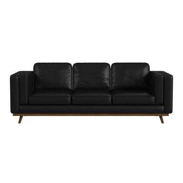 Venus Sofa in Pebble Black with Cherry Finished Wooden Front