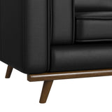 Venus Sofa in Pebble Black with Cherry Finished Wooden Front
