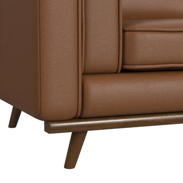 Venus Sofa in Pebble Tan with Cherry Finished Wooden Front