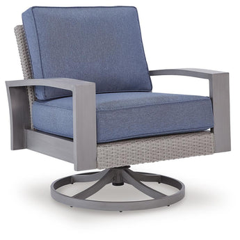 Half Moon Beach - Sillón giratorio con cojín - Azul/Gris