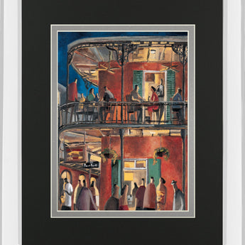 New Orleans Street By Lourengo D. Mirrored Frame - Red