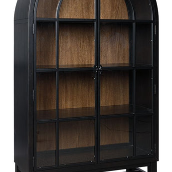 Greddinton - Display Cabinet - Black / Brown