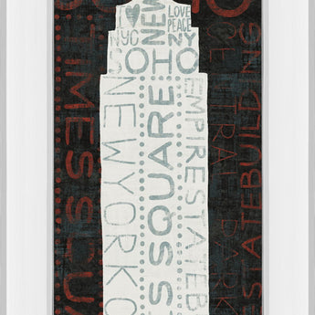 Empire State Building By Micheal Mullan - Mirror Framed Print Wall Art - Wall Art - White