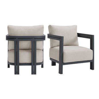 Playa - Silla (Juego de 2) - Gris Oscuro / Beige
