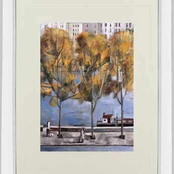 Autumn In Paris By Didier Lourenco - Mirror Framed Print Wall Art - Gold