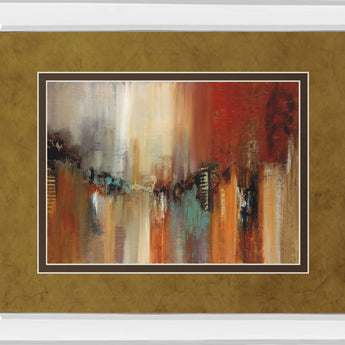 Skyline By Cat Tesla - Mirror Framed Print Wall Art - Light Brown