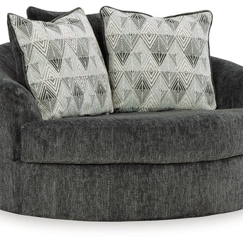 Biddeford - Oversized Swivel Accent Chair - Shadow