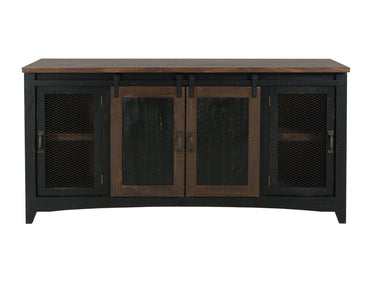 Pueblo TV Stand / Console / Wall Unit Black / Medium Brown - TV Stands at Quality Home Furniture Mesquite