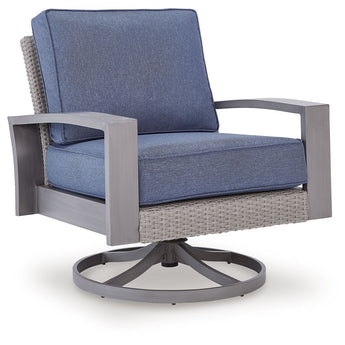 Half Moon Beach - Sillón giratorio con cojín - Azul/Gris