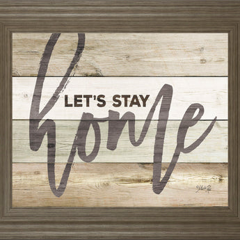 Let's Stay Home By Marla Rae - Framed Print Wall Art - Beige