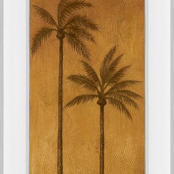 Golden Palm Il By Jordan Grey - Mirror Framed Print Wall Art - Light Brown