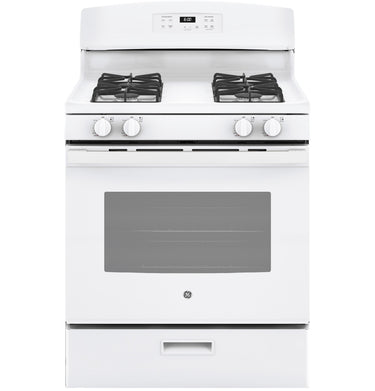 GE 30" Freestanding Gas Range, White - JGBS60DEKWW