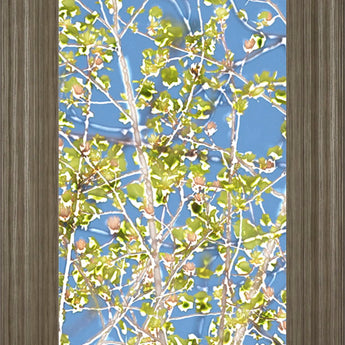Spring Poplars Il By Sharon Chandler - Framed Print Wall Art - Light Blue