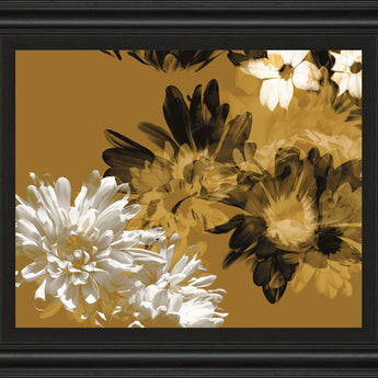 Golden Bloom I By Framed Print Wall Art - Light Brown
