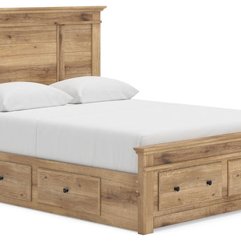 Makidern - Panel Storage Bed With 2 Under Bed Storage Units