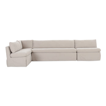 Fable - Banqueta de comedor con funda en forma de L - Beige