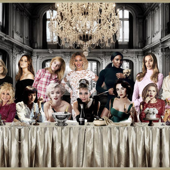 Gala Muse Gathering - 32" x 63" Framed Wall Art - Dark Gray