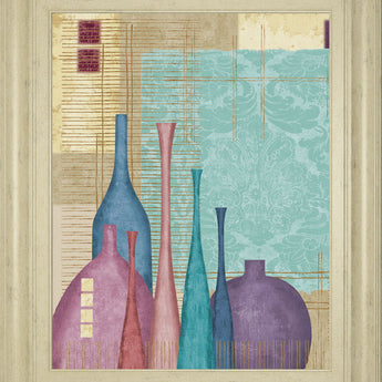 Raku I By Linda Wood - Framed Print Wall Art - Purple