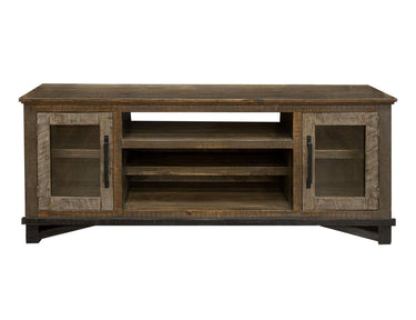Loft TV Stand / Wall Unit Two Tone Gray / Brown - TV Stands at Quality Home Furniture Mesquite