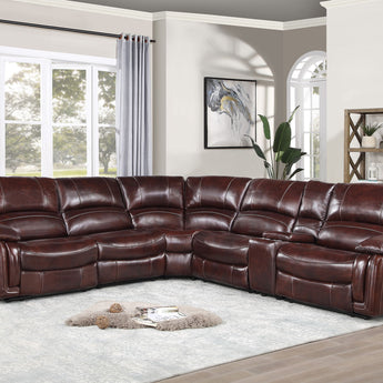 Denver - 6 Piece Power Reclining Sectional - Brown