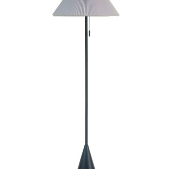 Conical Oasis Metal Floor Lamp - Matte Black / White