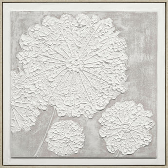 "Textured Elegance I" Hand-Painted Canvas In Frame - Neutral / Gray