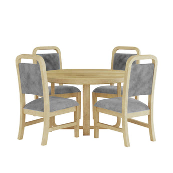 Ridgemont - Juego de comedor de 5 piezas de altura estándar (mesa redonda y cuatro sillas) - Natural