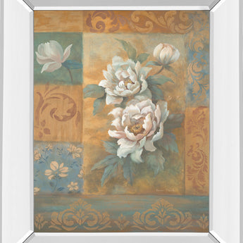 Pam's Poppies I By Vivian Flasch - Mirror Framed Print Wall Art - Light Brown