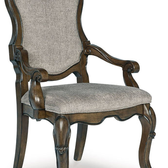 Maylee - Marrón oscuro - Sillón de comedor tapizado (juego de 2)