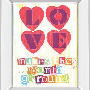 Must Be Love I By Tom Frazier - Mirror Framed Print Wall Art - Purple