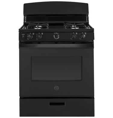 GE 30" Freestanding Gas Range, Black - JGBS30DEKBB