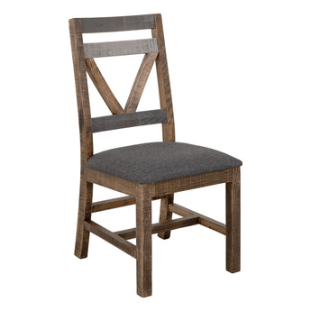 Loft - Silla con asiento de tela (juego de 2) - Bicolor gris/marrón