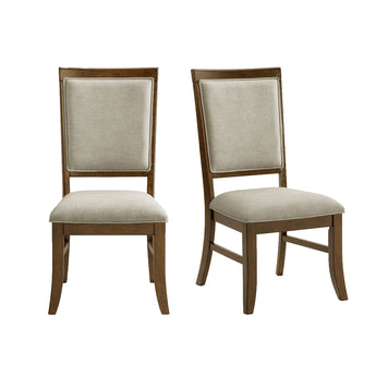 Phillipe - Silla de comedor auxiliar con tela (juego de 2) - Cereza y gris