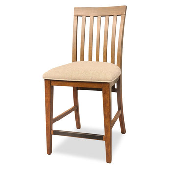 Langley - Slat Back Counter Height Chair (Set of 2) - Tawny Brown