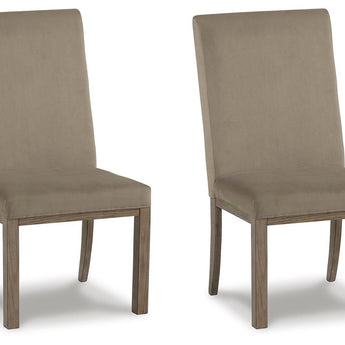 Chrestner - Silla auxiliar de comedor UPH (juego de 2) - Gris/Marrón