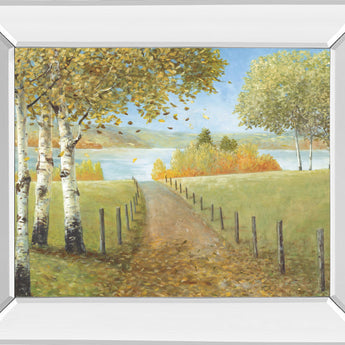 Rural Route I By A. Fisk - Mirror Framed Print Wall Art - Green