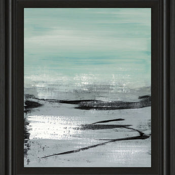 Beach Il By Heather Mcalpine - Framed Print Wall Art - Light Blue