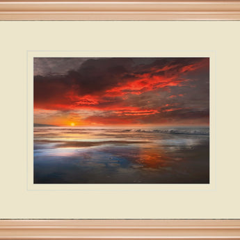 Before The Moon By Mike Calascibetta - Framed Print Wall Art - Red
