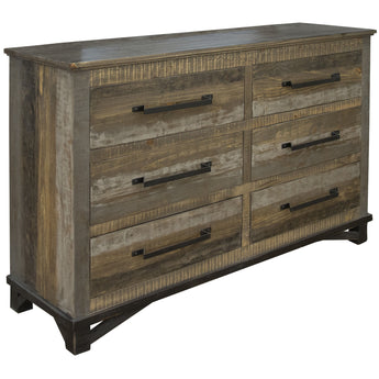 Loft 6 Drawer Dresser Two Tone Gray / Brown - Dressers at Quality Home Furniture Mesquite