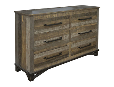 Loft 6 Drawer Dresser Two Tone Gray / Brown - Dressers at Quality Home Furniture Mesquite