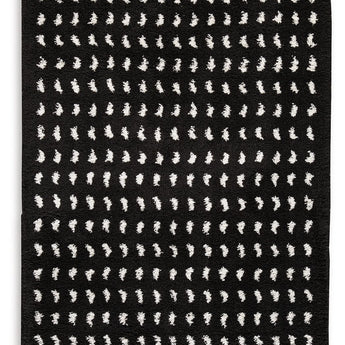 Minston - 5' x 7' Rug - Black / White