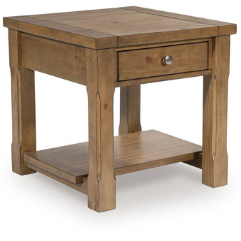 Vandenmore - Rectangular End Table - Medium Brown
