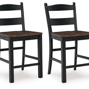 Valebeck - Barstool (Set of 2) - Black / Brown