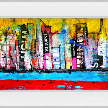 Skyline By Erin Ashley - Mirror Framed Print Wall Art - Yellow