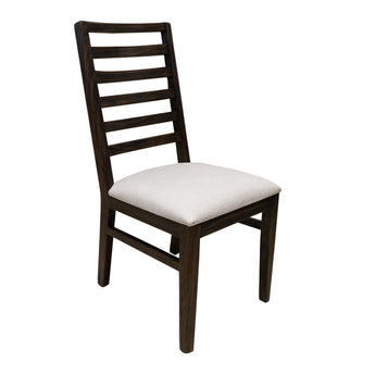 Balam - Silla de madera con asiento tapizado (juego de 2) - Negro petróleo