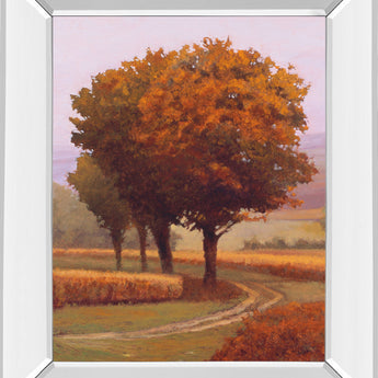 Charmony By Lovelace - Mirror Framed Print Wall Art - Orange
