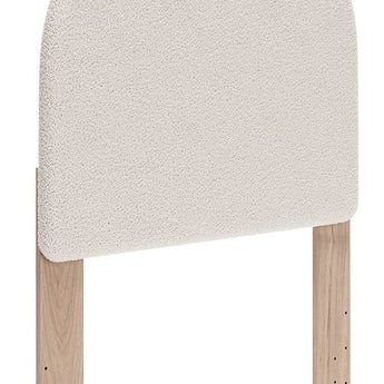 Arloster - Twin Upholstered Panel Headboard - White / Tan