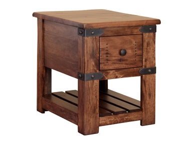 Parota Chairside Table Cinnamon Brown - detail